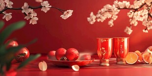 中式红韵 新春果酒与繁花