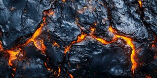 炽热岩浆流淌的震撼画面