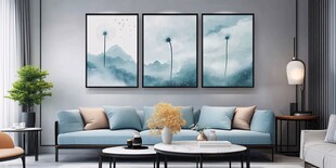 清新北欧风客厅装饰挂画