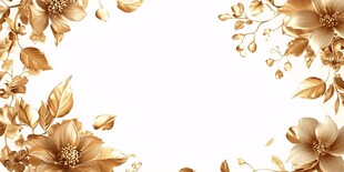 金色花卉边框装饰图案