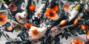 花卉水果图案的精美织物