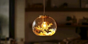 中式复古风玻璃吊灯摆件