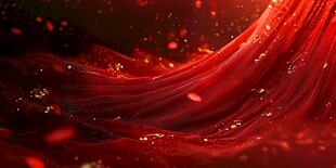 红色飘带梦幻背景图