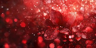 梦幻红花朵朵闪光背景