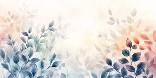 水彩绘叶背景图
