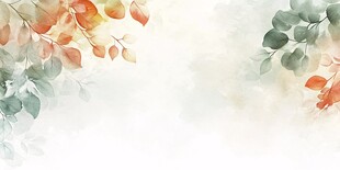 水彩风树叶背景图
