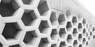 六边形混凝土墙面结构