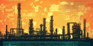 工业炼油厂设施剪影