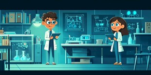 实验室中的科研人员工作场景