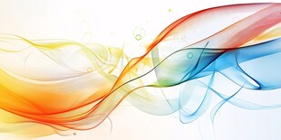绚丽彩色飘带抽象背景图