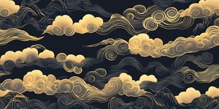 中式古典祥云图案背景