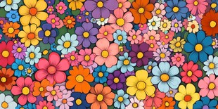 缤纷多彩花卉图案背景