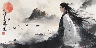 江湖侠客独倚山川落日