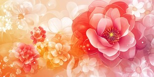 梦幻绚丽花卉背景图