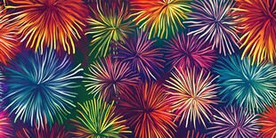 绚丽多彩烟花无缝图案