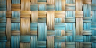蓝棕交织的精美编织纹理