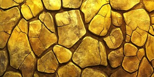 金色石砌纹理墙面