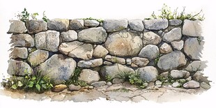 石砌矮墙 生机盎然