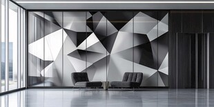 现代几何风室内休息空间