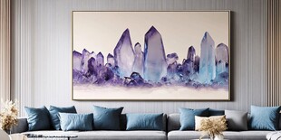 梦幻晶簇挂画装点雅致客厅