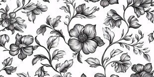黑白花卉图案纹理背景