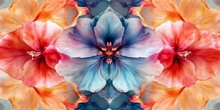 梦幻花卉对称艺术图案