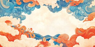 中式云海祥瑞背景图