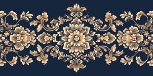 复古金色花卉纹样装饰图案