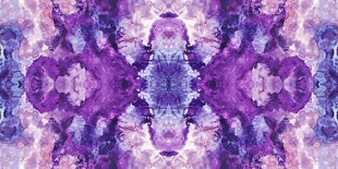 梦幻紫色对称抽象水彩图案