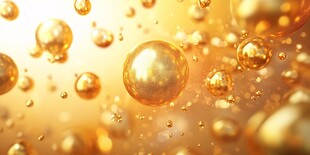 金色梦幻气泡漂浮画面