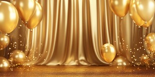 金色气球装点华丽场景