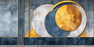 现代几何金属质感装饰画