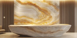 奢华大理石浴缸室内场景