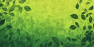 清新绿叶渐变背景图