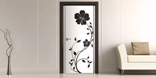 简约花卉图案装饰门