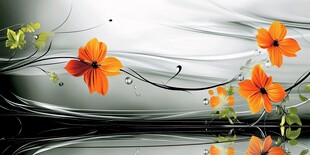 梦幻花卉抽象背景图