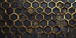 金属质感六边形几何背景图