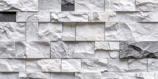 灰白石砌墙面纹理特写