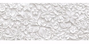 立体花卉浮雕墙面装饰图案