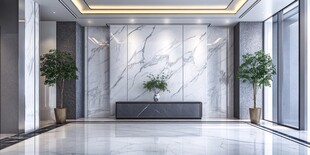 现代豪华大理石大堂空间