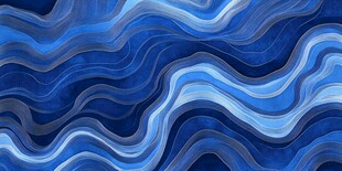 蓝色波浪纹理抽象艺术图案