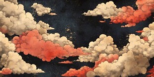 梦幻绚丽天空中的多彩云朵