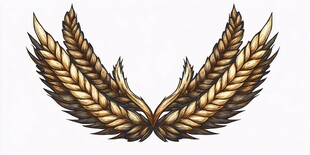 麦穗翅膀图案设计