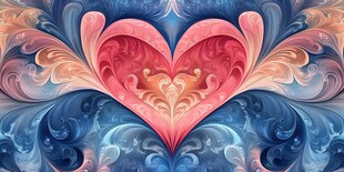 梦幻心形花纹艺术图案