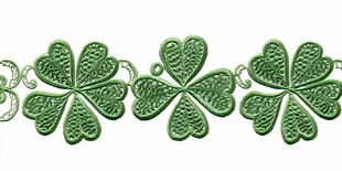 绿色三叶草刺绣花边装饰
