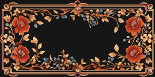 复古花卉边框图案设计