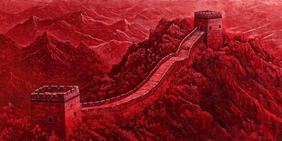 红色长城壮丽山河景观