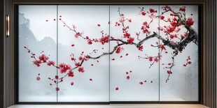 红梅傲雪图 中式雅致风情