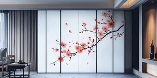 中式梅花墙饰 雅致客厅风