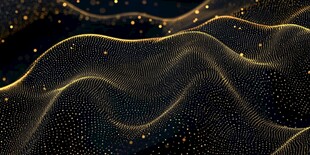 金色粒子波浪抽象背景图